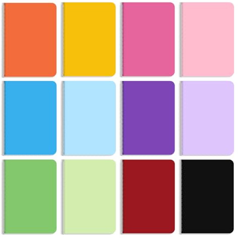 Yolistar 12 Stück A6 Notizbuch Klein，Notizbuch Journal Tagebuch Notizblöcke Schulhefte，14cm x 9cm,Notizbuch Klein mit Kraftpapier-Einband (30 Blatt)，kleines notizbuch,12 Farben Notizbücher