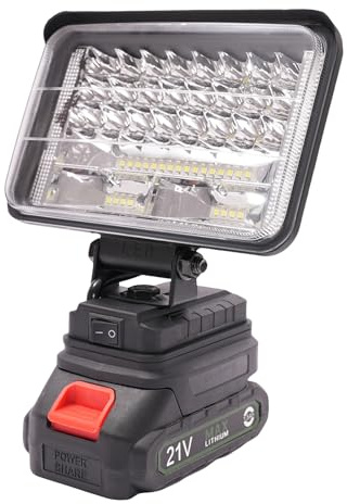 LED Akku Strahler, Campinglampe Tragbar, 48W 800LM Superhell Wiederaufladbare Suchscheinwerfer, Tragbares Flutlichter, Baustellen Lampe, Notfallleuchte für Stromausfällen, Camping usw.