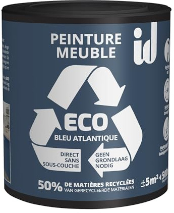 Peinture ECO pour boiseries et meubles - bleu atlantique 500ml - ID PARIS