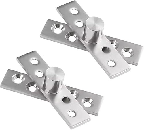 2 Sets von 360-Grad-Drehscharnieren, Mittelschwenkgelenk, robust, verdeckt, drehbar, 95 x 28,5 mm, Edelstahl, 360-Grad-Spindel, Edelstahl-Fenster-Türbeschläge