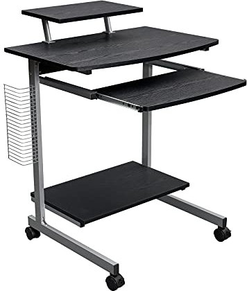 XHSMYXGS Höhenverstellbarer Computertisch, mobiler Stehpult, Präsentationswagen mit Stauraum, Home-Office-Arbeitsplatz, rollender Schreibtisch