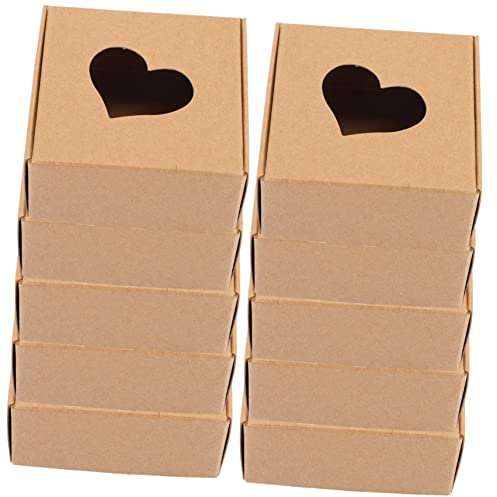 FRCOLOR 20stücke Kraftpapier Boxen Geschenkverpackungsboxen Aus Kraftpapier Mit Hohl Herz Design Karton Boxen Für Seifen Party-geschenkbehälter Aufbewahrungsboxen