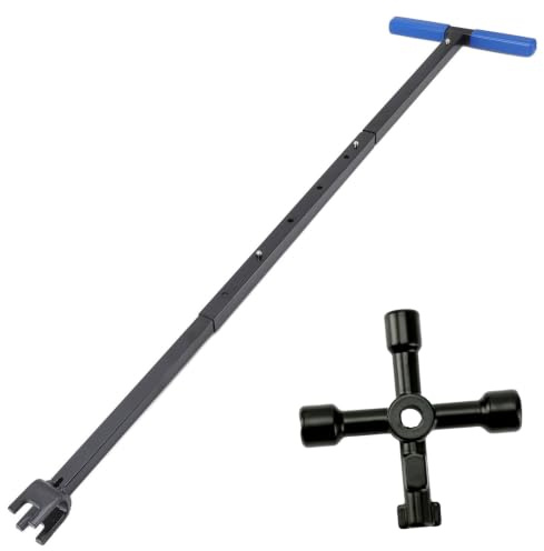 Lwuey Chiave del Contatore Dell'acqua - Chiave del Chiave a Croce Strumento in Acciaio Maniglia a T Chiave per Valvola Multifunzione per Valvole,Contatori,Gas,Treno,Armadio,Ascensore