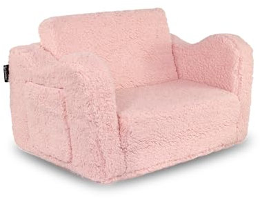 Vicco Kindersessel Rosa Conni ausklappbar - 60x36x36 cm aus Polyester - MiniSessel für Kinder, komfortable Lösung zum Entspannen