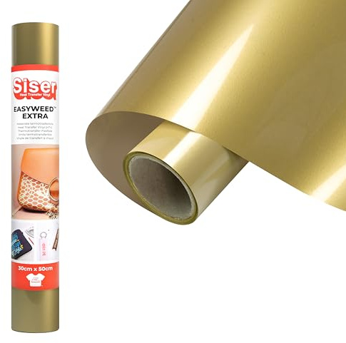 Siser EasyWeed Extra Gold, 30 cm x 0,5 m, Thermotransfer-Vinyl zur individuellen Gestaltung von Nylon, Leder und beschichteten Textilien