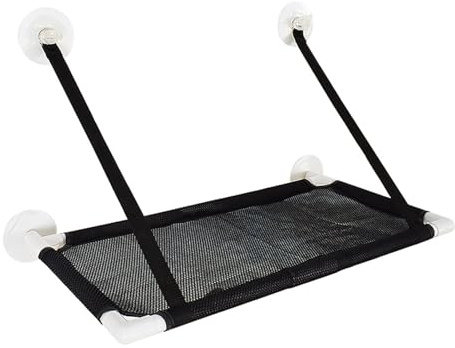 Percha para Ventana de Gato, Cama Colgante Tipo Hamaca el Hogar (Negro), Asiento Cómodo y Seguro Gatos Grandes, Ideal Interior