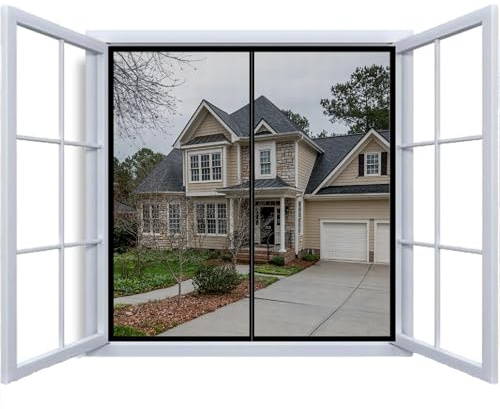 Magnétique Moustiquaire Porte Fenetre 175x160cm Rideau de Porte Magnétique Moustiquaires Fenetre Kit d'installation Complet Protégez Votre Famille des Moustiques Noir