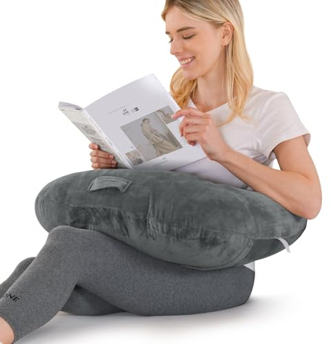 Mingfuxin Reading Pillow for Gaming, Arm Lap Support Gaming Pillows with Elbow Rest for Adults & Kids Sitting in Bed Sofa Floor, Reduces Arm Pain & Fatigue for Crocheting, Working, Reading