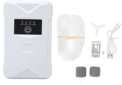 Aquarium Sauerstoffpumpe Stille USB -wiederaufladbare 2 Netzteilmodi Dual Outly Tragbare Fischtankluftpumpe zum Angeln