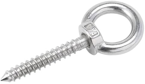 Ösenmutter aus Edelstahl 304, selbstschneidende Schraube, Schafauge, runder Ring, selbstschneidende Schraube, Haken M4 M5 M6 M8 M10 M12(60mm,M8 (1Pcs))