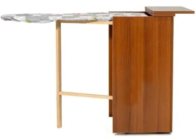 Tabla de Planchar con Puertas y Ruedas Color Nogal 55x82H cm - Nadia