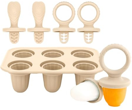 Bandeja de cubitos de hielo para dentición de bebé, moldes de silicona con 6 cavidades para golosinas heladas y encías calmantes, materiales de grado alimenticio, diseño fácil de limpiar, moldes de