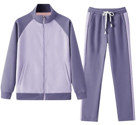 amropi Chándal de Mujer Chaqueta con Forro Polar con Capucha y Jogging Pantalones Conjunto de Invierno