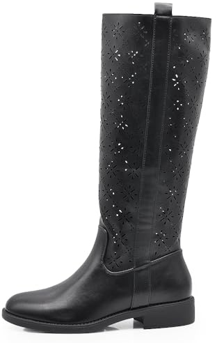 IF Fashion Stivali Stivaletti da Donna Biker Motociclista Traforati Primaverili Estivi con Fibbia LY70-4
