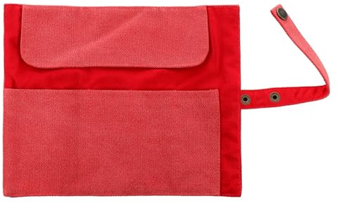 FOYTOKI Estuche Portátil de Lona Rojo para Guardar Relojes Cierre Enrollable y Diseño Delgado, Organizador de Viajes para Almacenar hasta 5 Relojes Estilo Sofisticado