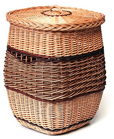 e-wicker24 Panier à linge en osier, coffre et malle carré en osier naturel et coloré (50x50 H63, Natural sans Doublure)
