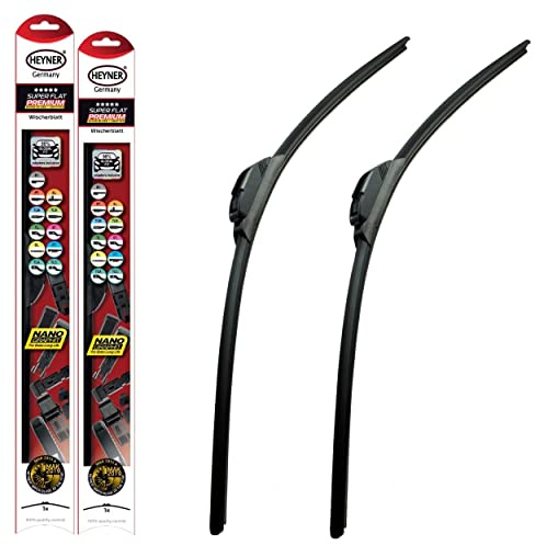 Fits Renault Master Models 2010 to 2022 Heyner Germany Super Flat Wiper Blades Front Replacement Set 2626 HSF2626H