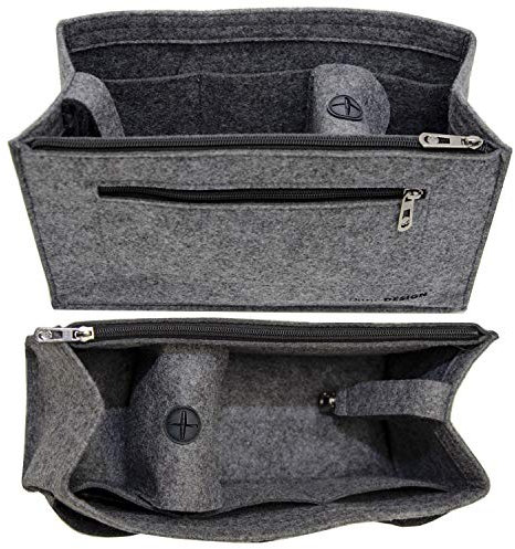 DuneDesign Handtaschen Organizer 30x12x17cm Filz Tasche Einsatz L Innentasche Grau