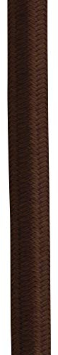 ElekTek Rundes umflochtenes Textilkabel, textilummanteltes Stromkabel - Passende Farben für Deckenrosette, Deckenbaldachin, Lampenkette und Lampenfassungen von ElekTek - Packung mit 2 m-Länge Braun
