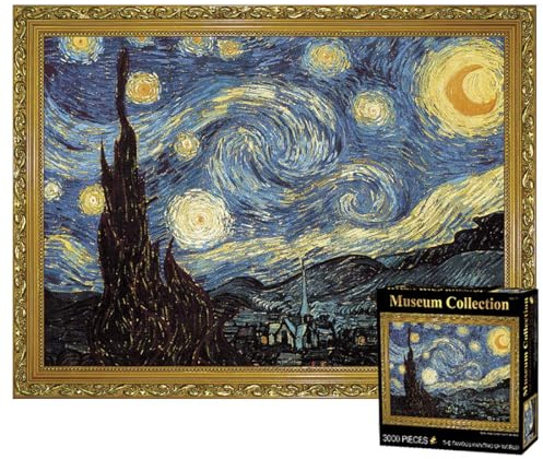 Jigsaw Puzzle 3000 Pieces for Adults, Difficult Challenges Educational Toys Family Fun Games for Relax and Create 45.27 x 32.28 inches (Starry Night)