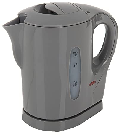 LIVIVO 1L Cordless 900W Kettle Compact for Travel, Guest Room, Office Makes 4 Cups of tea & coffee - Boil Protection & Auto Shut off [Energy Class A+] (Grey)