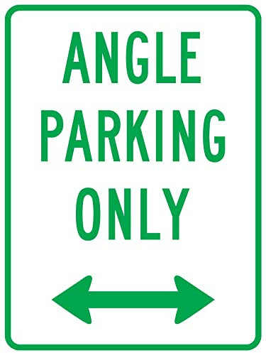 452 Señal De Advertencia, Flecha De Solo Estacionamiento En Ángulo Cartel De Advertencia Impermeable Cartel Metálico Retro Carteles De Pared De Metal Para Exteriores Interiores,20X30Cm