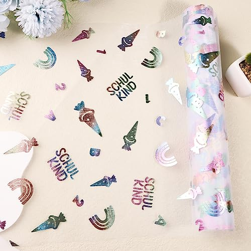 COLOFALLA 4.5M x 30cm Tischläufer Einschulung Deko Tischband für Schulkind Junge Mädchen Tischdeko Schulanfang Schuleinführung Schulstart Einschulung Deko Tisch Tüll DIY Basteln Zubehör (Schulkind)
