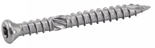 ACTON Vis terrasse tête fraisée réduite six lobes - Double filet - Inox A4 5x60 mm - Seau de 400 - Vis, pointes, boulons