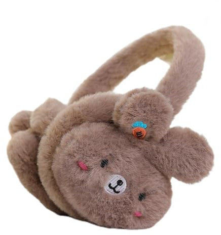 Ohrenwärmer Damen Winter, Plüsch Hasen Ohrenschützer Damen Verstellbar Ohrwärmer, Earmuffs Ohrenschützer Für Damen, Winter Ohrenwärmer, Weiche & Warme Für Weihnachtsdeko, Party, Geschenk (Braun)