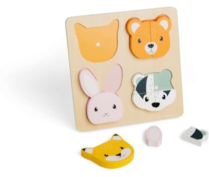 Bigjigs Toys Woodland Counting Puzzle - 10 Piece Wooden Animals Jigsaw, Children's Educational Puzzles, Eco-Friendly Montessori Toy, Toddler Gifts For 1+ YearsL8