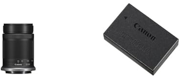 Canon RF-S 55-210 mm F5-7,1 is STM​ Objectif stabilisé pour Appareil Photo Canon RF APS-C, Noir & Batterie LP-E17 Officiel pour EOS RP EOS M6 Mark II EOS 850D