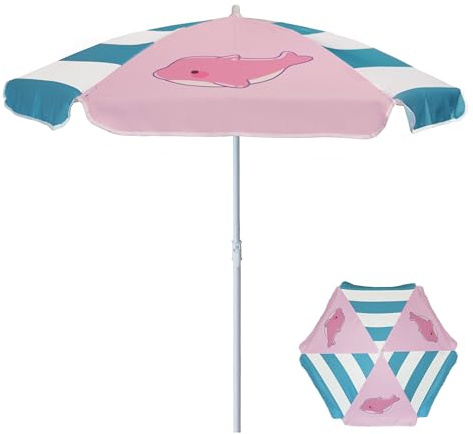 AMMSUN 5ft Kids Beach Umbrella for Picnic, Water Table, Sand Box Sun Shade