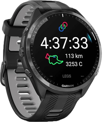 Garmin Forerunner 965 Smartwatch da corsa per unisex, Dimensione 47,2 mm, Nero/Grigio polvere (Rinnovato)