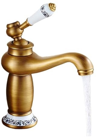 GCYEIDMA Vintage Retro Wasserhahn Küche Badezimmer Wasserhahn Antike Bronze Finish Messing Waschbecken Wasserhahn Einhebelmischer Heiß- und Kaltwasserhahn(Bidet Style)