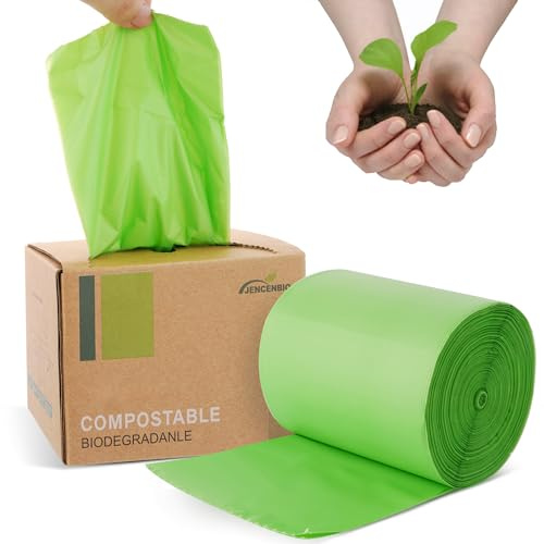 JENCENBIO Lot de 100 sacs poubelle à compost certifiés BPI ASTM D6400 et Europe OK Compost Home 10 l