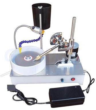 Esmeriladora de Banco, Máquina pulidora de piedras preciosas, máquina pulidora de gemas facetadas, pulidora de joyas, amoladora plana, máquina lapidaria, 2800RPM, 120W, para moler, pulir y taladrar(R
