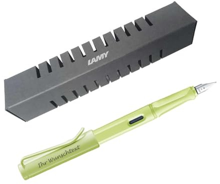Lamy Füllhalter safari Modell 0D0, Farbe springgreen (hellgrün), inkl. Gravur (Feder LH)