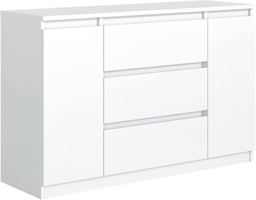 meble masztalerz Kommode 140, 3 Schublade 2 Türen, Weiß