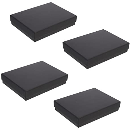 BEBEMOKO 4 Stück Geschenkboxen aus Kraftkarton Rechteckige Pappschachteln Tragbare Umweltfreundliche Verpackungsboxen für Hochzeit Geburtstag Party