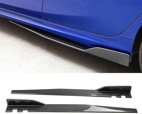 YYRTTDM Faldón Lateral para Seat Leon ST 2012-2016 2017 2018 2019 2020, Coche Difusor Divisor Rasguño Falda Lateral Extensión Accesorios,Bright Carbon Fiber
