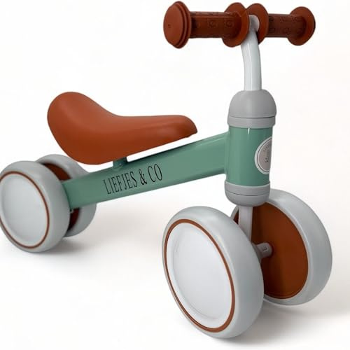 Liefjes & Co Laufrad ab 1 Jahr – Baby Spielzeug für drinnen & draußen – Lauflernspielzeug für Kleinkinder mit 135° Lenkbegrenzung – Geschenk für Jungen&Mädchen 12–24 Monate (Mint Grün)