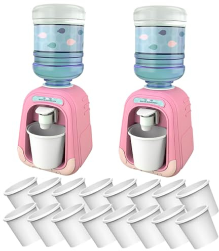 Gogogmee Mini Dispensador Agua Infantil Simulación con Unidades Rosa y Vasos Juguete Cocina Pretendida para Desarrollo y Coordinación Mano
