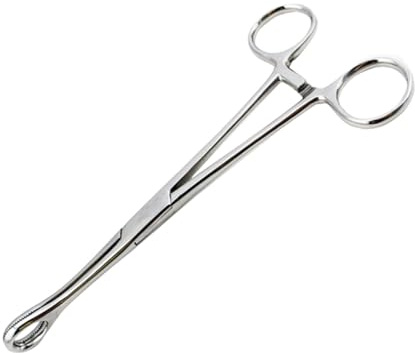 NOLITOY Edelstahl Piercing Zange Selbstsichernde Schwammzange mit Geriffelter Spitze für Lippen Ohr Wangen und Intimpiercing Präzises Greifen und Halten von Piercing Werkzeug Silber