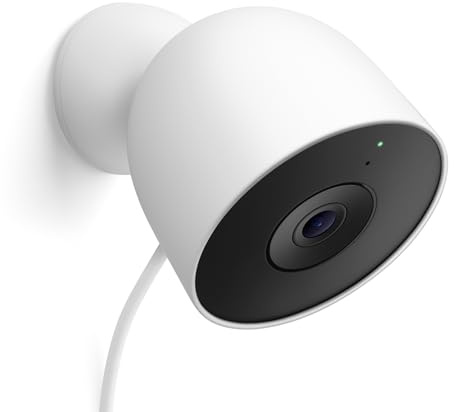 Google Nest Cam Extérieur (Filaire, 2e gén.) - Caméra de sécurité extérieure avec vidéo 2K - Fonctionne avec Google Home - Neige
