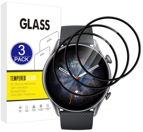 X-Dision Compatible with Amazfit GTR 3 Pro Screen Protector, 3 Pack [3D Full Coverage] HD Bubble Free Flexible TPU Protective Film [Not Glass], Anti-Oil/Anti-Scratch