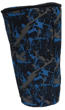 BESPORTBLE Large Capacity Oxford Cloth and Pvc African Drum Accessory Storage Bag Breathable Both Shoulders Design, Waterproof Camouflage Blue Bag for Outdoor Music Events