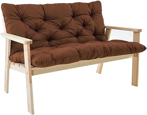 Extra dickes Outdoor-Bankkissen mit Rückenlehne – 2–3-Sitzer-Komfort-Sitzpolster für Terrassenmöbel, Hollywoodschaukel und Liegestuhl – hochwertige wasserdichte Matratze