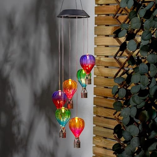82cm Hot Air Balloon Mobile Solar Lights Automatically Turns on at Dusk Hanging Garden Decoration