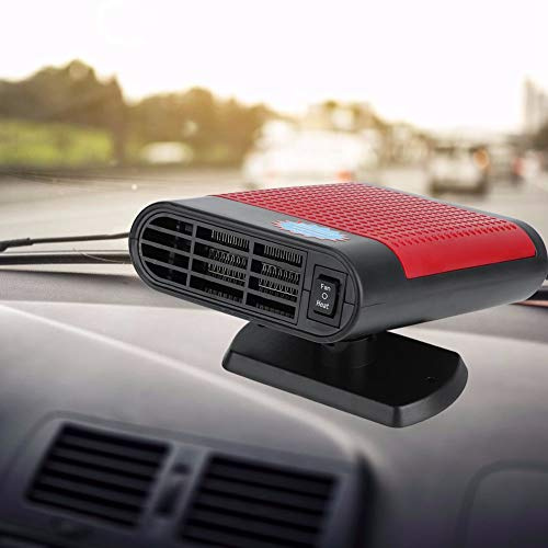 AUNMAS Dégivreur de Vitre de Voiture, Ventilateur de Chauffage 12 V ABS Désembueur de Pare-brise 150 W avec Purificateur d'air à Anions, Base Pivotante à 360 Degrés, Réchauffement Rapide pour (noir