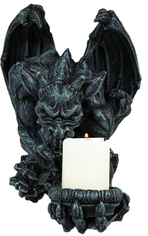 Ebros Whitechapel Manor Winged Servant Gargoyle Decorative Candle Holder Wall Sconce Decor Plaque Sculpture 12 Tall Medieval Renaissance Gargoyles Cathedral Gothic Accent Candleholder